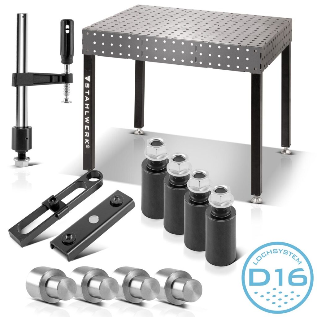 STAHLWERK 3D Schweißtisch Set WT-100 3D ST – DIY Bausatz mit D16 Lochsystem