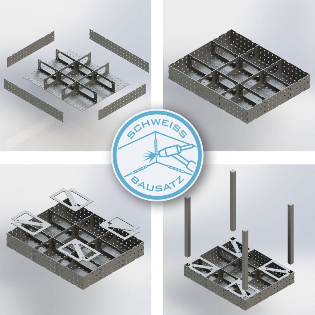 STAHLWERK 3D Schweißtisch Set WT-100 3D ST – DIY Bausatz mit D16 Lochsystem – Bild 9