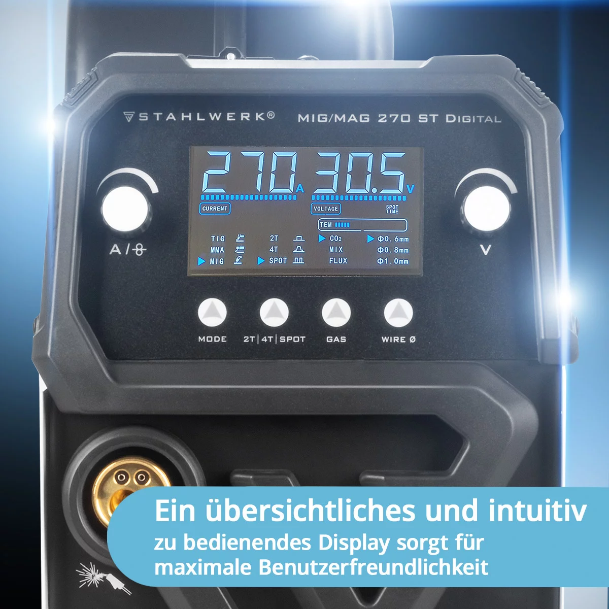 STAHLWERK Schweißgerät MIG MAG 270 ST Digital 4in1 Schutzgas Inverter – Bild 5