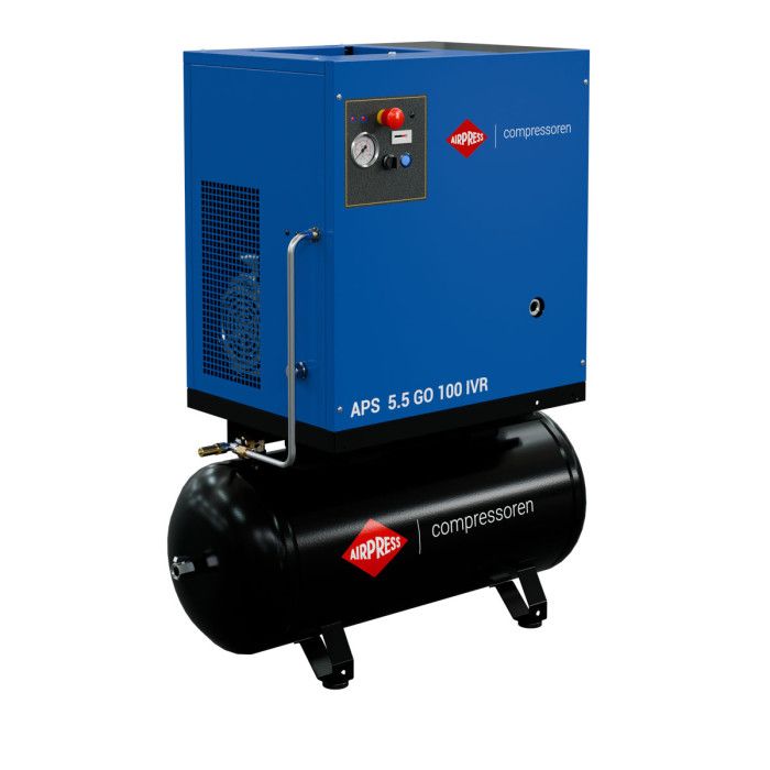 Schraubenkompressor 5.5 PS/4 kW 10 bar 100L 264-468 l/min (APS 5.5 GO 100 IVR Combi) – Bild 2