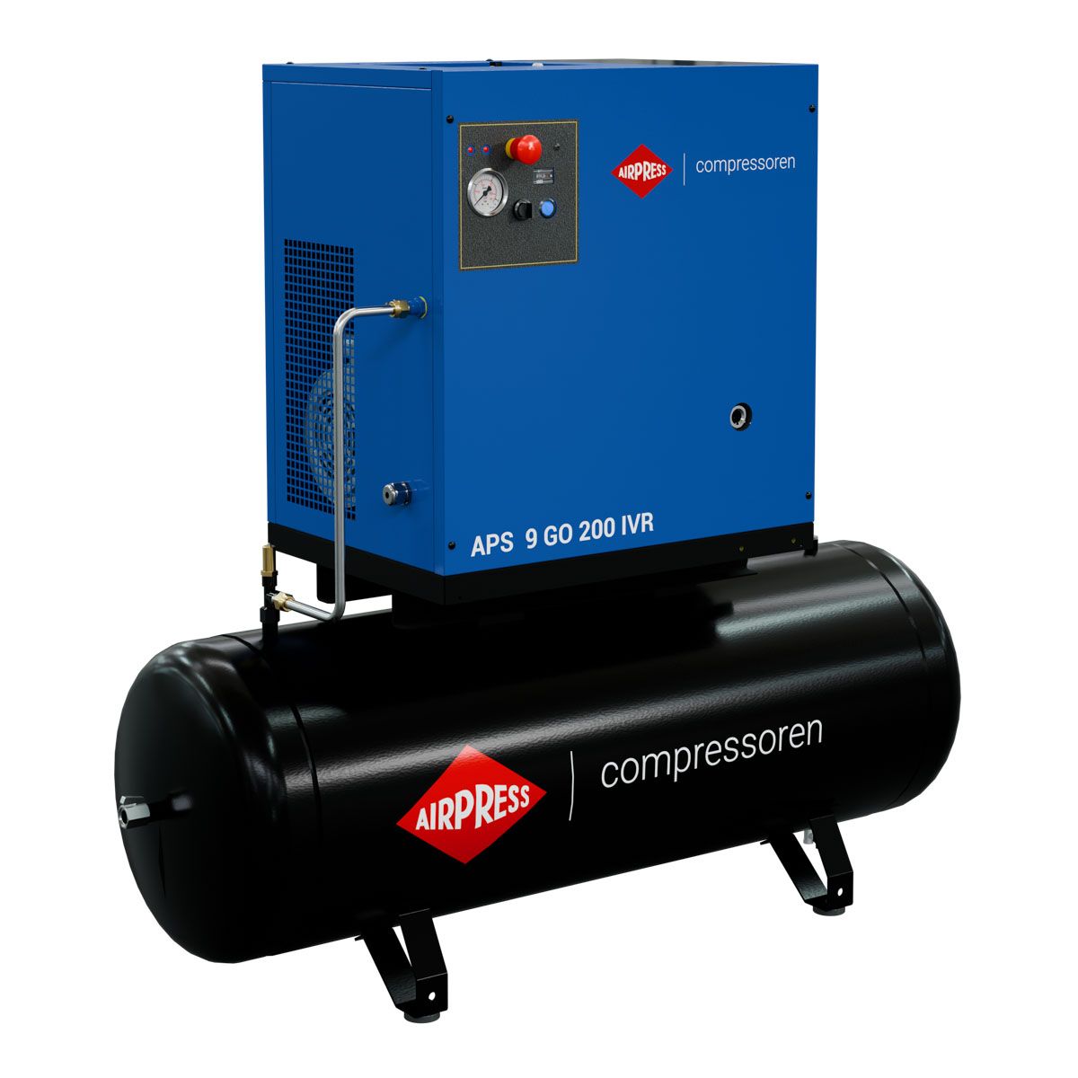 Schraubenkompressor 10 PS/7.5 kW 10 bar 200L 264-798 l/min (APS 9 GO 200 IVR Combi)