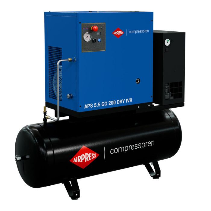 Schraubenkompressor 5.5 PS/4 kW 10 bar 200L 264-468 l/min (APS 5.5 GO 200 IVR Combi Dry) – Bild 2