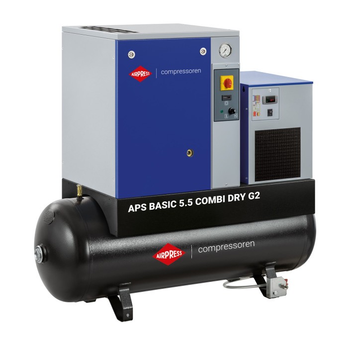 Schraubenkompressor 10 bar – APS 5.5 Combi Dry, 200 l, 4 kW – Bild 2