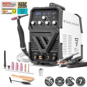 STAHLWERK AC/DC WIG 200 ST | WIG-Schweißgerät mit 200 A | Kombi-Inverter AC/DC WIG und MMA/E-Hand | HF-Zündung | Hotstar