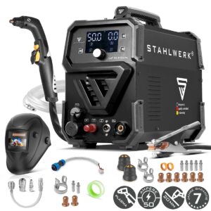 STAHLWERK Plasmaschneider CUT 50 P Digital Vollausstattung | 50A Inverter-Plasmaschneider | Blowback-Zündung | Digitalan