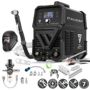 STAHLWERK Plasmaschneider CUT 80 P Digital Vollausstattung | 80 A Inverter-Plasmaschneider | HF-Pilotzündung | Digitalan