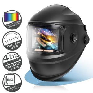 STAHLWERK Automatik-Schweißhelm BOOSTER 3-in-1 Schweißerhelm | Schweißermaske mit True-Colour-Echtfarbwiedergabe, Jobspe