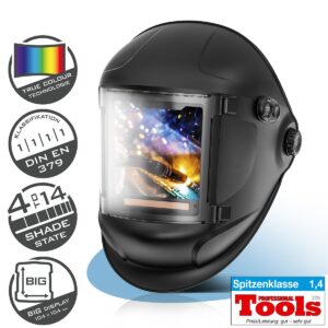 STAHLWERK Automatik-Schweißhelm TITAN 3-in-1 Schweißerhelm | Schweißermaske mit True-Colour-Echtfarbwiedergabe, Jobspeic