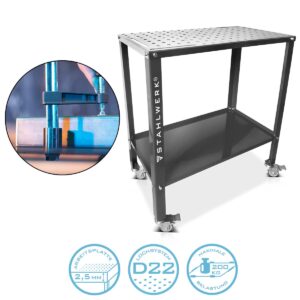 STAHLWERK Schweißtisch WT-960 ST 915 x 457 mm verzinkter Montagetisch mit 200 kg Tragkraft, D22 Lochplatte, pulverbeschi