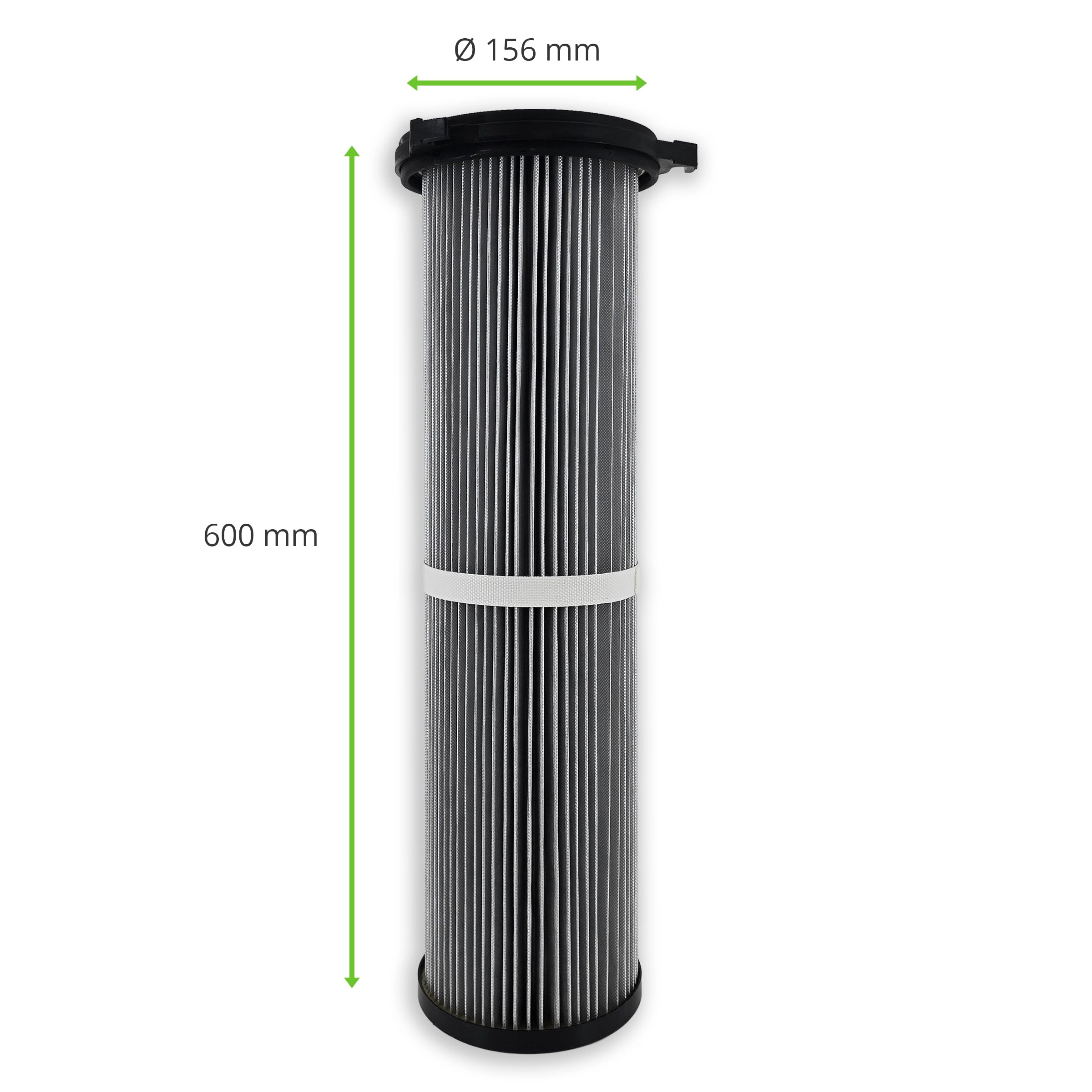 Filterpatrone 156 x 600 mm Polyestervlies alubeschichtet (antistatisch) für ESTA SRF SK5.5 Jet & Dustomat 21-67 (Ersatz für ESTA #01000941) – Bild 2