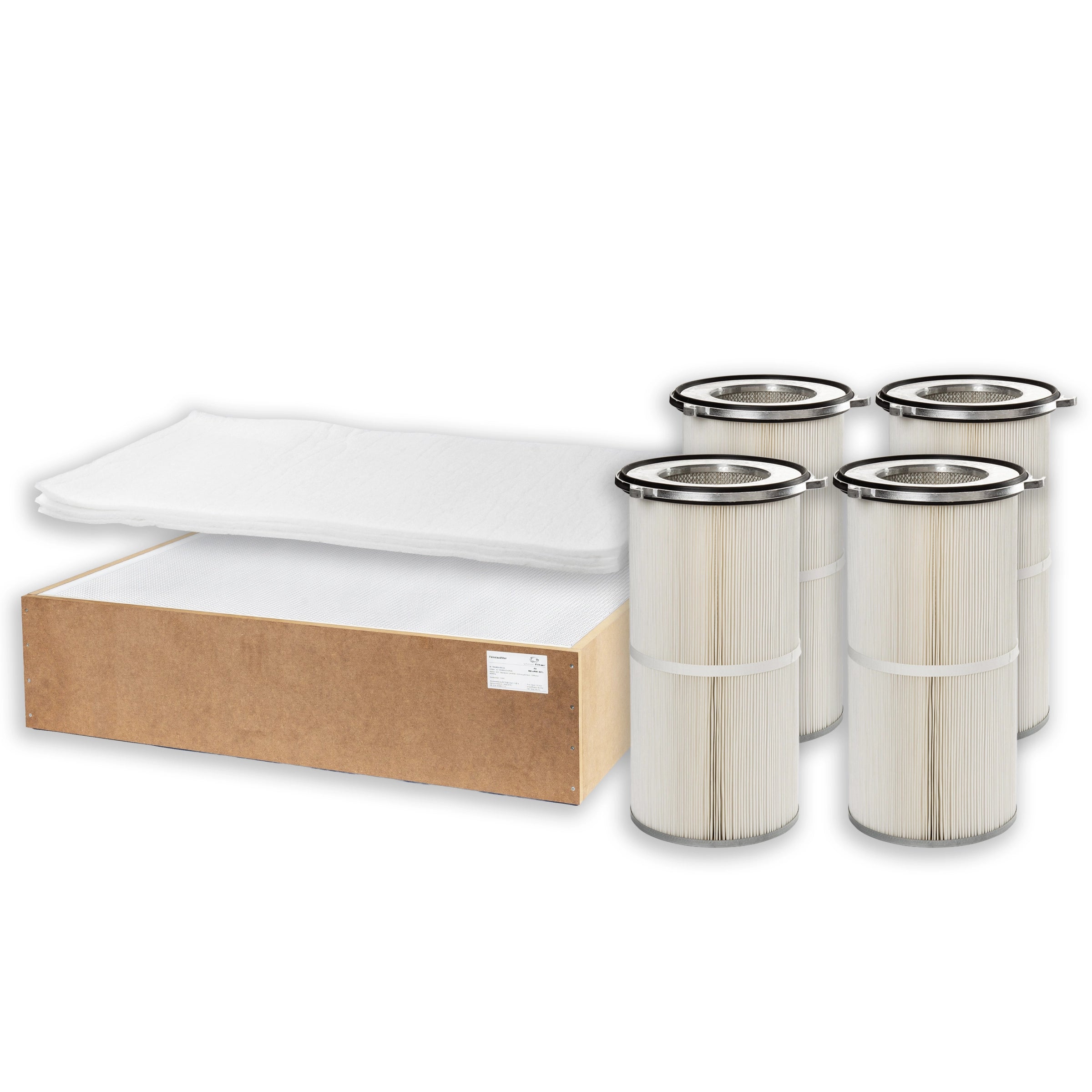 Filterset kompatibel mit NOVUS / IVAT Airtower FT 5.000 (3x Ausblasmatten #F0340037 + 1x Polizeifilter #F0340017 + 4x Filterpatronen #P0320004) – Bild 2