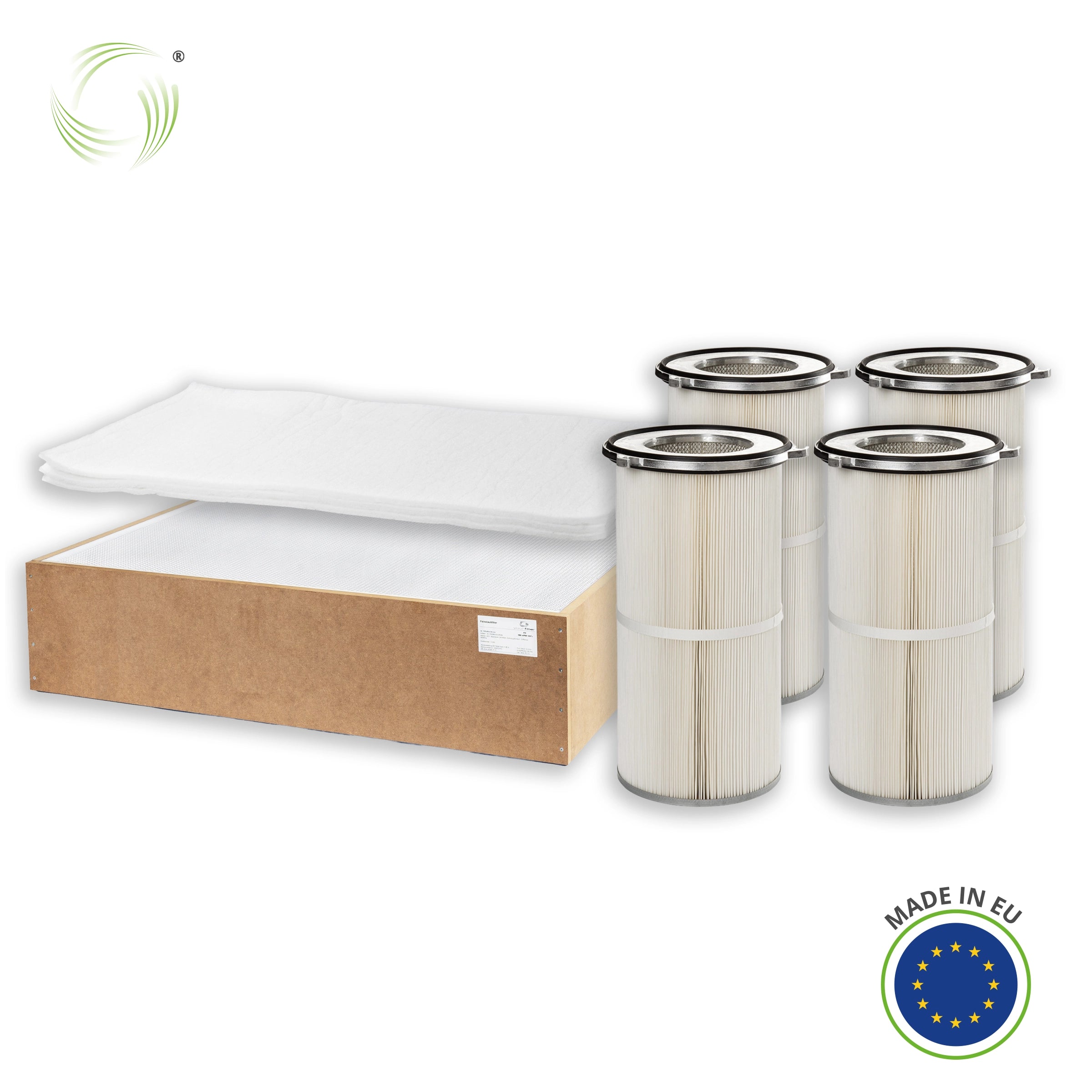 Filterset kompatibel mit NOVUS / IVAT Airtower FT 5.000 (3x Ausblasmatten #F0340037 + 1x Polizeifilter #F0340017 + 4x Filterpatronen #P0320004)